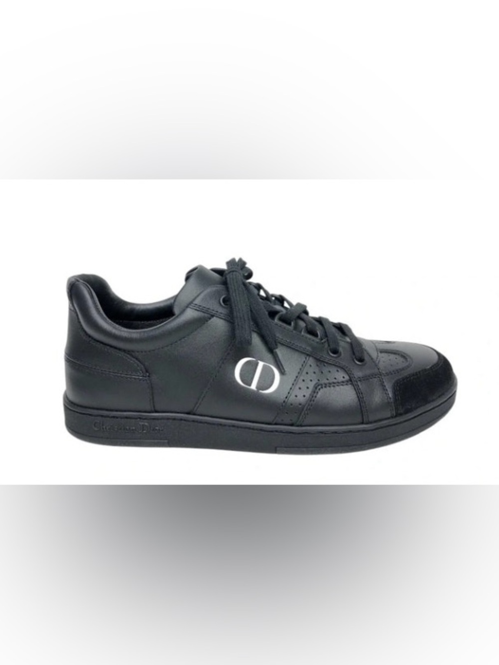 Dior Black Leather Women's Low-Top Sneakers with White CD Logo